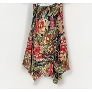 VTG Y2K Lola P Skirt Women L Dark Chiffon Floral Sequin‎ Forest Fairy Whimsigoth